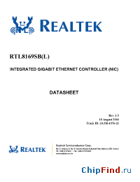 Datasheet RTL8169SB manufacturer Realtek