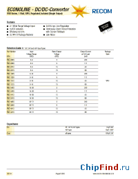 Datasheet PSO-0505 manufacturer Recom