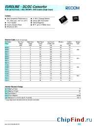 Datasheet R05015 manufacturer Recom