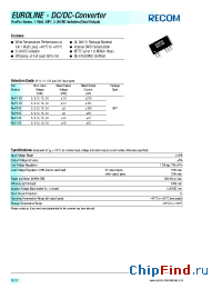 Datasheet R0509D manufacturer Recom