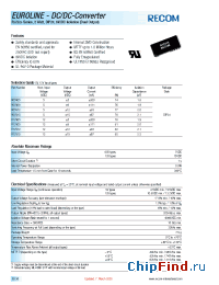 Datasheet R05Vxx manufacturer Recom