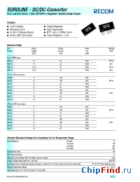 Datasheet R05X09 manufacturer Recom