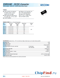 Datasheet R12P05 manufacturer Recom