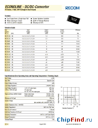 Datasheet RA-151.8D manufacturer Recom