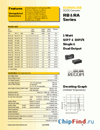 Datasheet RB-1.812D manufacturer Recom