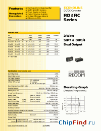 Datasheet RC-1215D manufacturer Recom