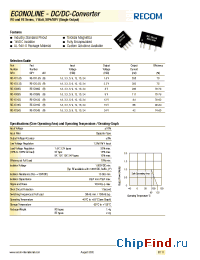 Datasheet RE-0505S manufacturer Recom