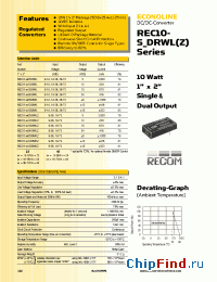 Datasheet REC10-2405DRWLZ manufacturer Recom