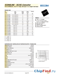 Datasheet REC15-125SRWB manufacturer Recom