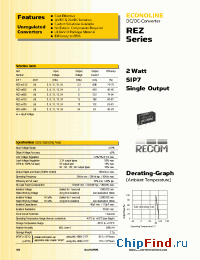 Datasheet REZ-0905S manufacturer Recom