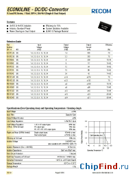 Datasheet RG-0524D manufacturer Recom