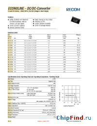 Datasheet RG-XX15D manufacturer Recom