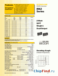 Datasheet RKZ-1205D manufacturer Recom