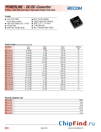 Datasheet RP03-12005DH manufacturer Recom