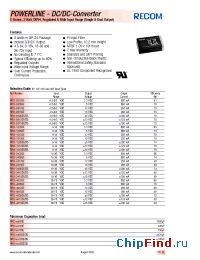 Datasheet RP03-1205 manufacturer Recom
