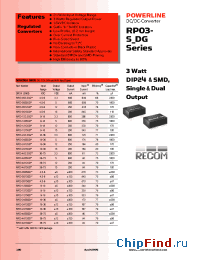 Datasheet RP03-4805SG manufacturer Recom