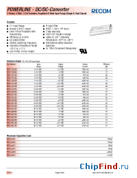 Datasheet RP05-1212SE manufacturer Recom
