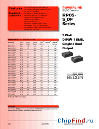 Datasheet RP05-2405SF manufacturer Recom