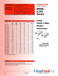 Datasheet RP05-2412SA manufacturer Recom