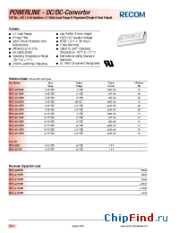 Datasheet RP05-4824DE manufacturer Recom