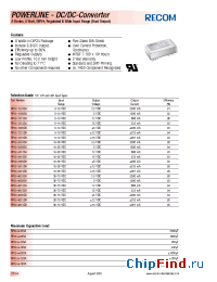 Datasheet RP08-1205SA manufacturer Recom