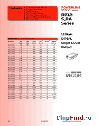 Datasheet RP12-2412SA manufacturer Recom