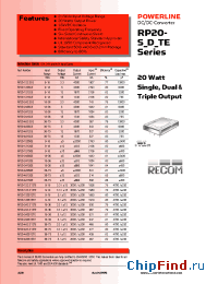 Datasheet RP20-120512TE manufacturer Recom