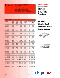 Datasheet RP40-120512TE manufacturer Recom