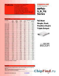 Datasheet RP40-121.5SG manufacturer Recom