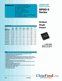 Datasheet RP50-242.5S manufacturer Recom