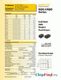 Datasheet RQD-1215 manufacturer Recom