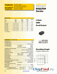 Datasheet RSD-0509DH manufacturer Recom