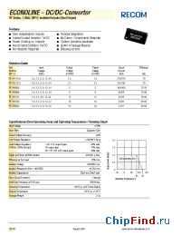 Datasheet RT-XX1212 manufacturer Recom