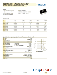 Datasheet RUZ-XX0505 manufacturer Recom