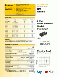 Datasheet RV-0505D manufacturer Recom