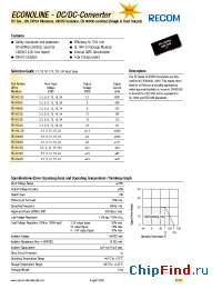 Datasheet RV-0509D manufacturer Recom