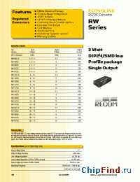 Datasheet RW-053.3S manufacturer Recom