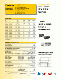 Datasheet RX-0505S manufacturer Recom