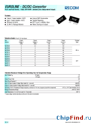 Datasheet RxxU0503 manufacturer Recom