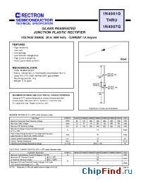 Datasheet 1N4001G manufacturer Rectron