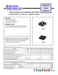 Datasheet BR254 manufacturer Rectron