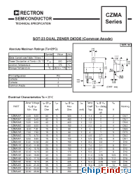 Datasheet CZMA11V manufacturer Rectron