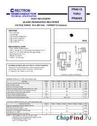 Datasheet FR801S manufacturer Rectron