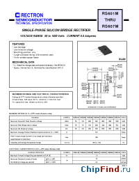 Datasheet RS601M manufacturer Rectron