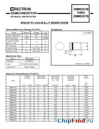 Datasheet ZMM5221B manufacturer Rectron