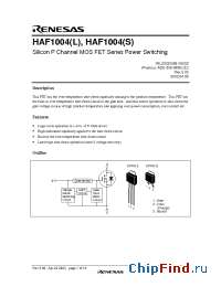 Datasheet HAF1004L manufacturer Renesas