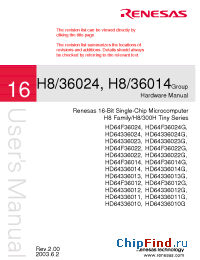 Datasheet HD64336011 manufacturer Renesas