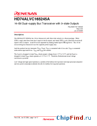 Datasheet HD74ALVC165245A manufacturer Renesas
