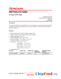 Datasheet HD74ALVC1G02VSE manufacturer Renesas