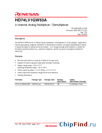 Datasheet HD74LV1GW53A manufacturer Renesas